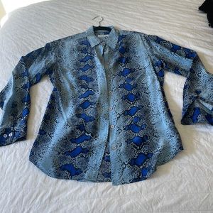 EQUIPMENT Blue Print Silk Blouse
